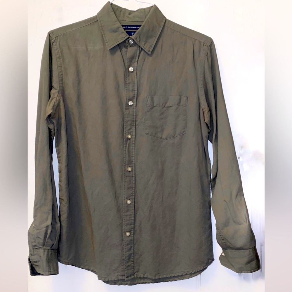 Old Navy Khaki Green Regular Fit Button Down